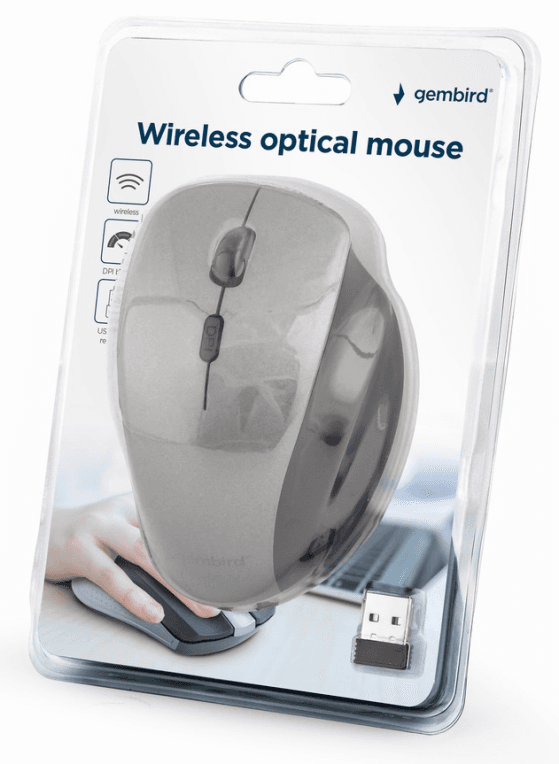 Gembird MUSW-6B-02-BG ratón Oficina mano derecha RF inalámbrico Óptico 1600 DPI