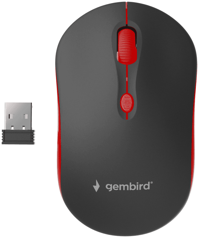 Gembird WIRELESS OPTICAL MOUSE MUSW-4B-03-R 1600DP - Maus ratón Oficina Ambidextro RF inalámbrico Óptico 1600 DPI