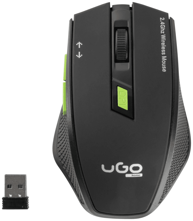 uGo MY-04 ratón Oficina mano derecha RF inalámbrico Óptico 1800 DPI