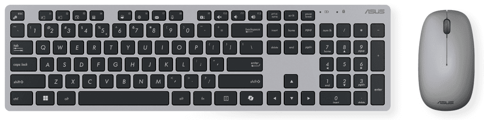 ASUS W5000 Wireless Keyboard and Mouse Set teclado Ratón incluido Oficina RF inalámbrico QWERTY Español Negro, Gris
