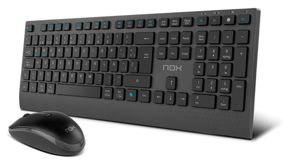 NOX NXLITEDUOSP teclado Ratón incluido Hogar RF Wireless + Bluetooth QWERTY Español Negro