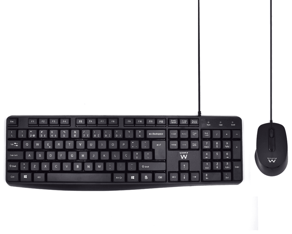 Ewent EW3007 teclado Ratón incluido Oficina USB QWERTY Portugués Negro