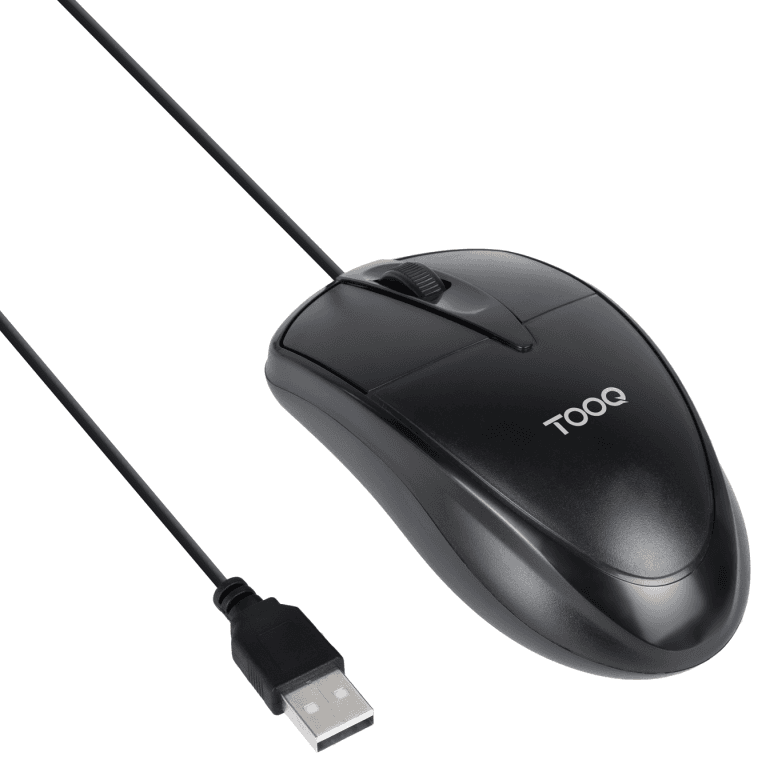 TooQ Ratón óptico con cable USB, 1000 DPI