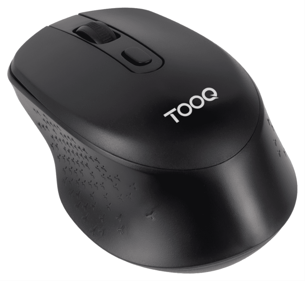 TooQ Ratón inalámbrico, 1600 DPI, 4 Botones, Negro