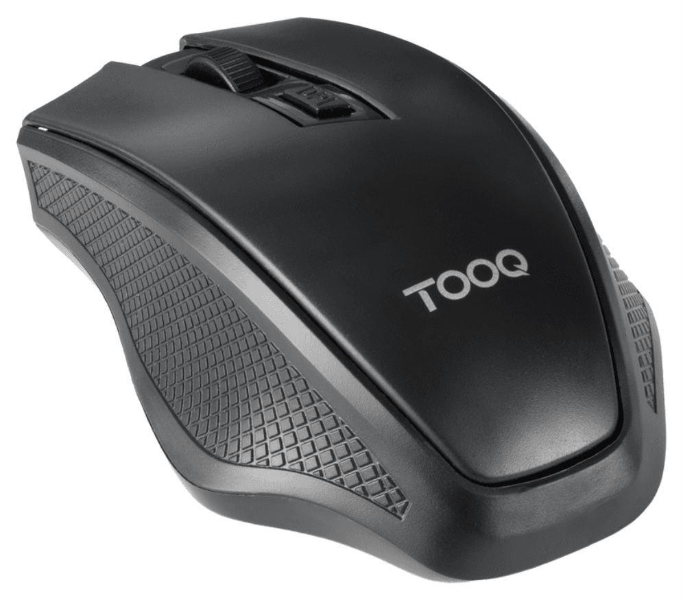 TooQ Ratón inalámbrico, 1600 DPI, 4 botones, Negro