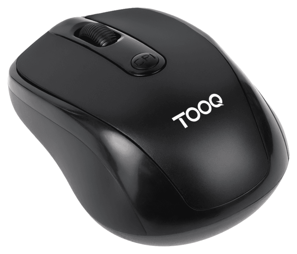 TooQ Ratón inalámbrico, 1600 DPI, 4 botones, Negro