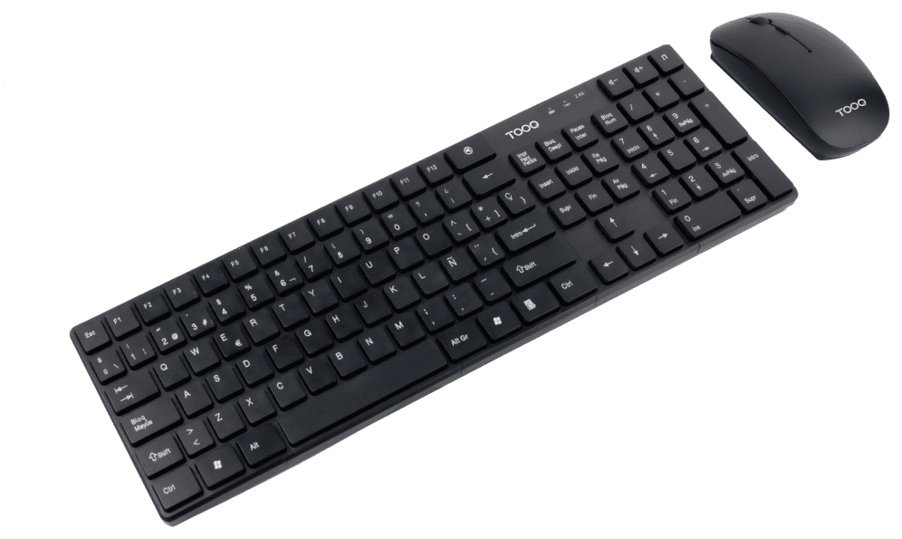 TooQ Teclado + Ratón slim inalámbricos, Negro