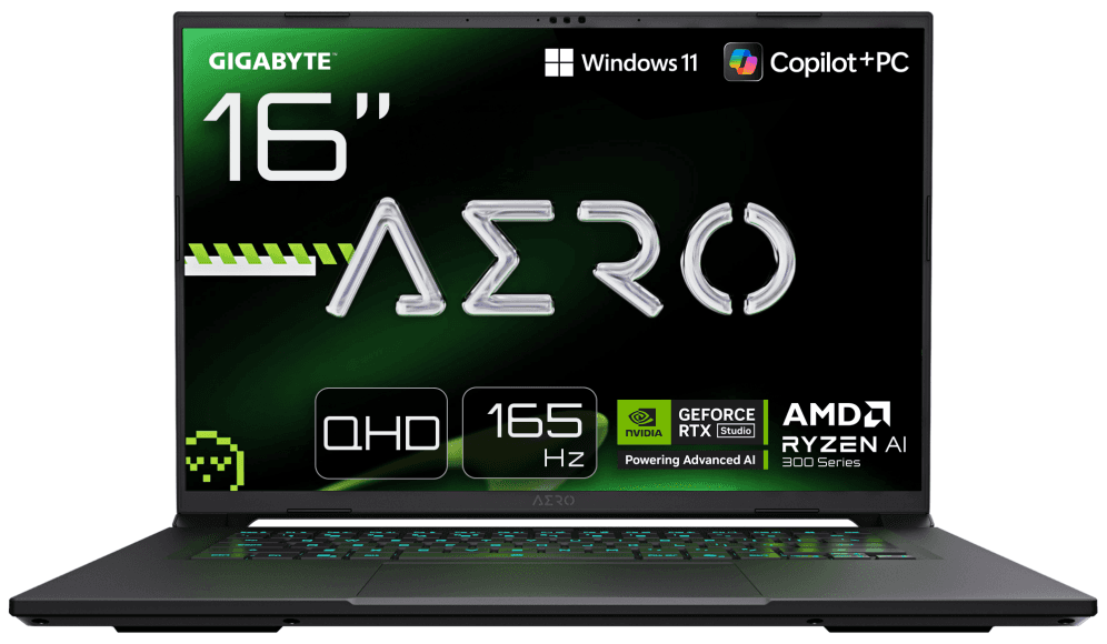 GIGABYTE AERO X16 2WH Portátil Gaming – 16“, 165Hz WQXGA, Ryzen AI 9 HX 370, GPU NVIDIA RTX 5070, 32GB DDR5 5200MHz, SSD Gen4 de 1TB, Win 11 Home, Garantía de 2 años, Dolby Atmos, AERO X16 2WHA3ESC64AH