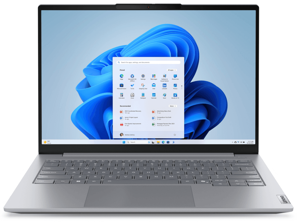 Lenovo ThinkBook 14 G8 IAL Intel Core Ultra 7 255H Portátil 35,6 cm (14") WUXGA 32 GB DDR5-SDRAM 1 TB SSD Wi-Fi 6E (802.11ax) Windows 11 Pro Español Gris