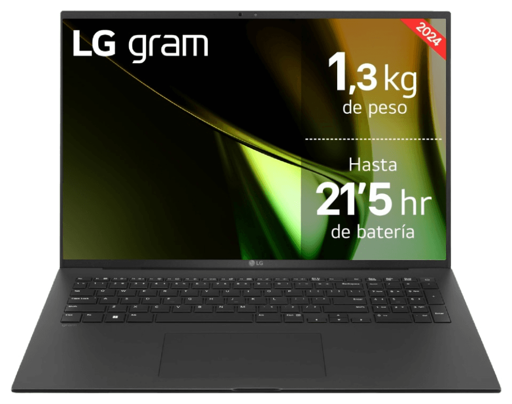 LG Gram 17Z90S Intel Core Ultra 7 155H Portátil 43,2 cm (17") WQXGA 16 GB LPDDR5-SDRAM 512 GB SSD Wi-Fi 6E (802.11ax) Windows 11 Home Español Negro