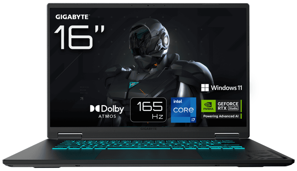 GIGABYTE GAMING A16 CWH Portátil Gaming - 16,0“, 165Hz WUXGA, Intel Core i7-13620H, NVIDIA RTX 5070, 32GB DDR5 5200MHz, 1TB Gen4 SSD, Win 11 Home, Garantía de 2 años, Dolby Atmos, GAMING A16 CWHI3ES864SH