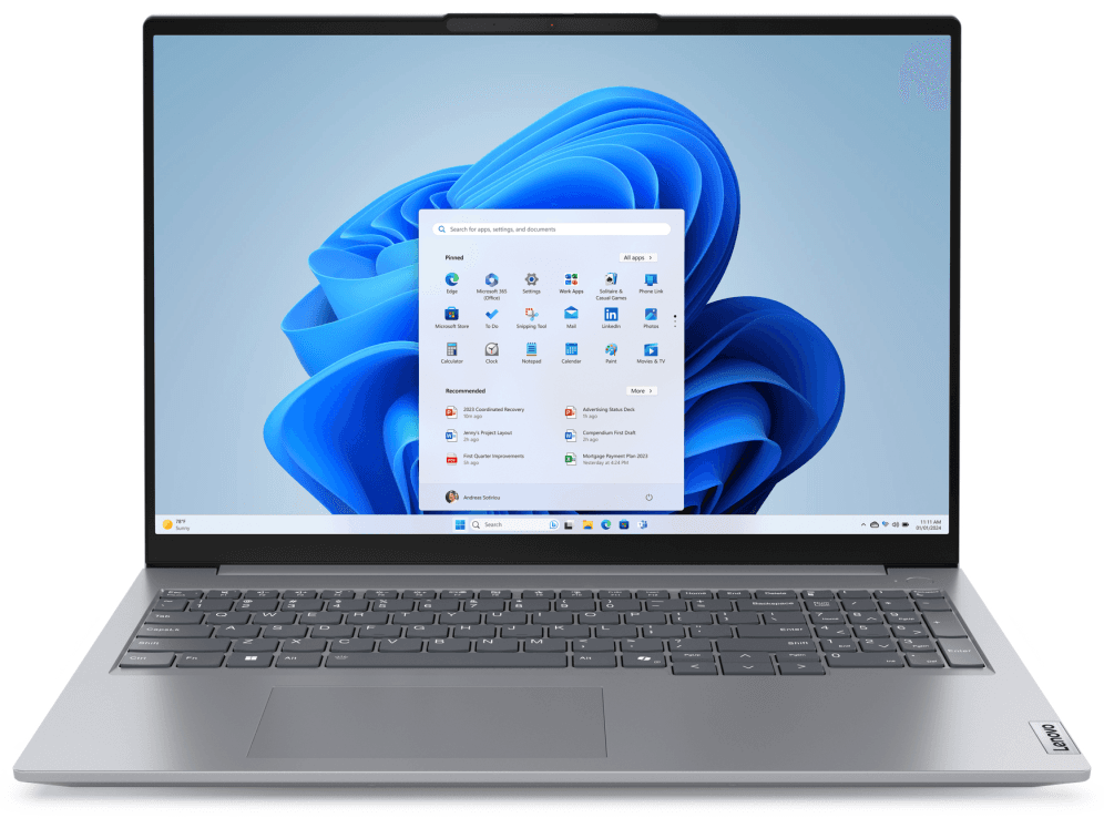 Lenovo ThinkBook 16 G7 ARP AMD Ryzen™ 5 7535HS Portátil 40,6 cm (16") WUXGA 16 GB DDR5-SDRAM 512 GB SSD Wi-Fi 6 (802.11ax) Windows 11 Pro Español Gris