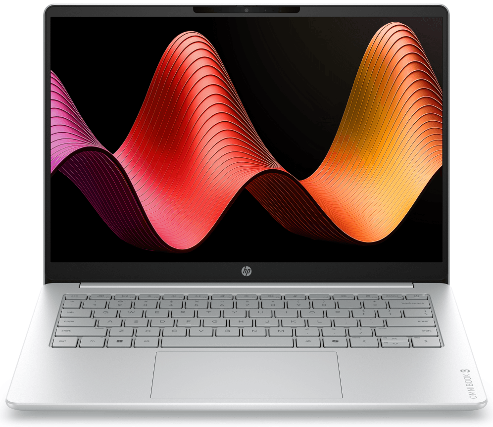 HP OmniBook 3 Laptop AI 14-ht0017nsx Intel Core Ultra 5 225U Portátil 35,6 cm (14") 2K 8 GB DDR5-SDRAM 256 GB SSD Wi-Fi 6 (802.11ax) FreeDOS AI PC Gris, Plata