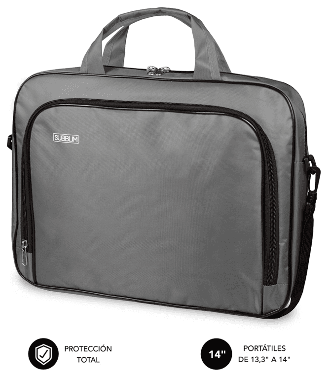 SUBBLIM Maletín Ordenador Oxford Laptop Bag 13,3"-14" Grey