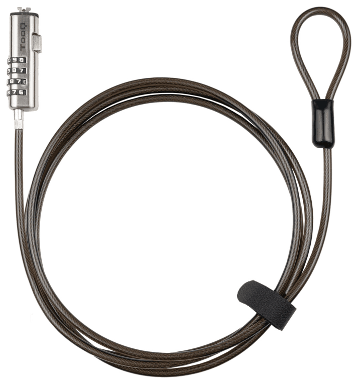 TooQ Cable de Seguridad Tipo NANO con Combinación para Portátiles 1.5 metros, Gris Oscuro
