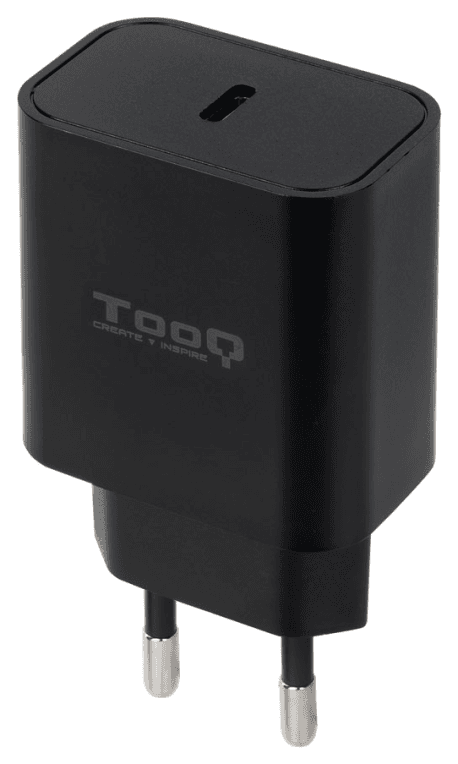 TooQ Cargador de Pared USB-C PD20W, Negro