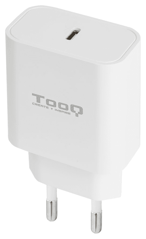 TooQ Cargador de Pared USB-C PD20W, Blanco
