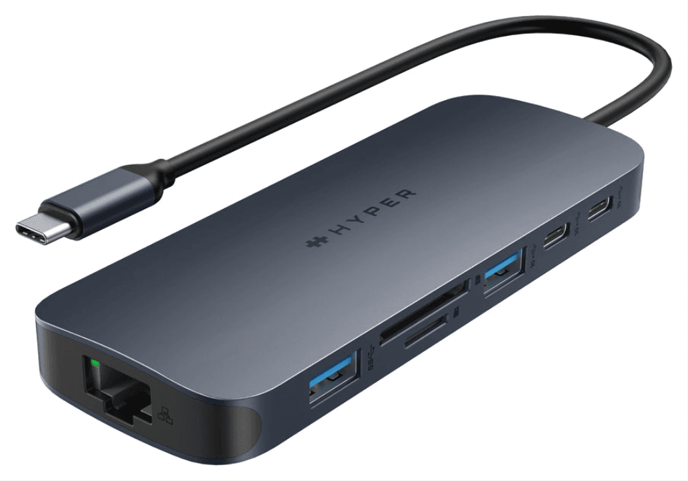 HYPER HD4006GL hub de interfaz USB 3.2 Gen 1 (3.1 Gen 1) Type-C 10000 Mbit/s Azul, Gris
