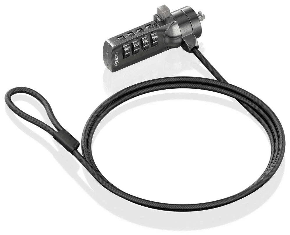 AISENS ASLK-D40N03-BK cable antirrobo Negro 1,5 m