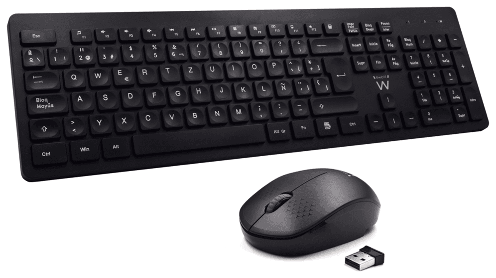 Ewent EW3256 teclado Ratón incluido Universal RF inalámbrico QWERTY Español Negro