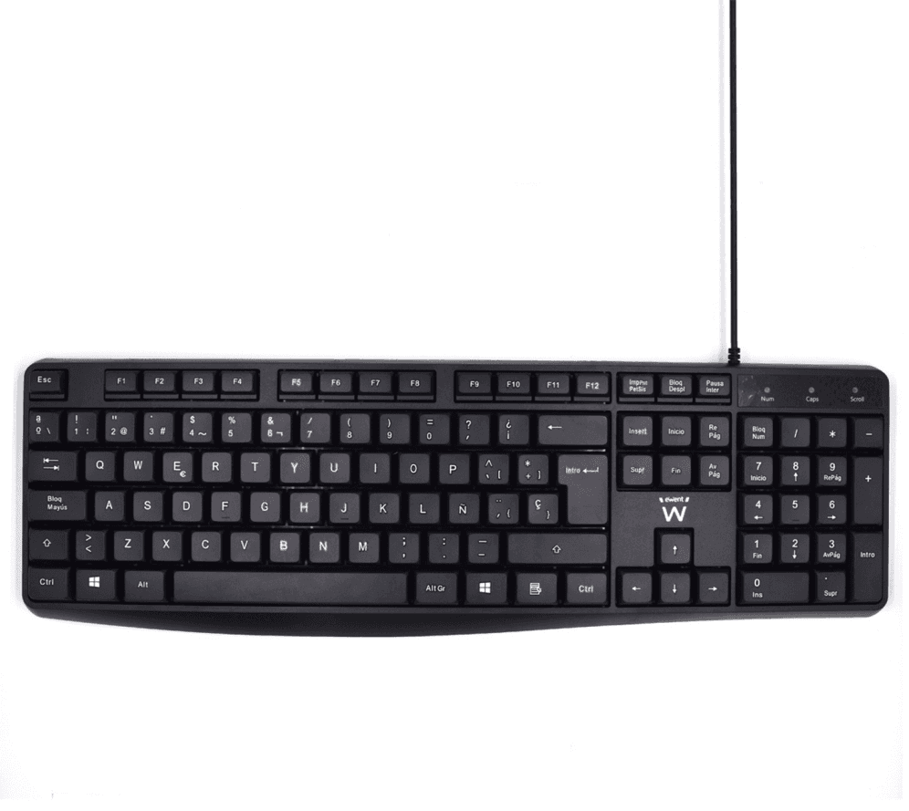 Ewent EW3001 teclado Oficina USB QWERTY Español Negro