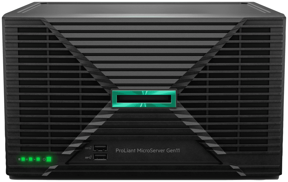 HPE ProLiant MicroServer Gen11 E-2434 4c 32GB-U 4LFF-NHP 2x4TB HDD 180W External PS EMEA Cmp Mod Svr