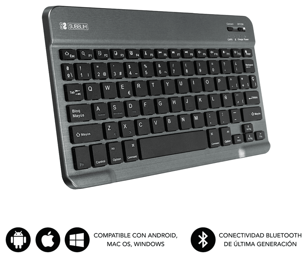 SUBBLIM Teclado Bluetooth Smart BT Keyboard Grey