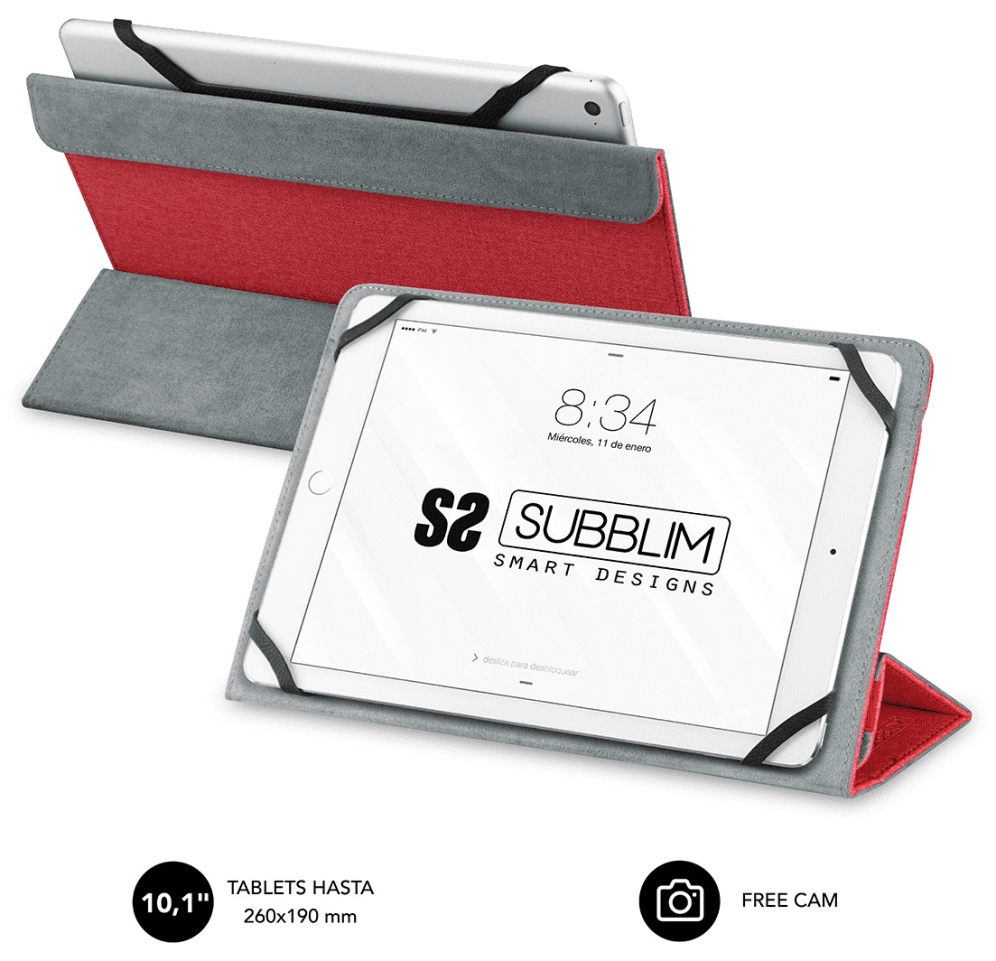 SUBBLIM Funda Tablet Freecam Case 10,1" Red
