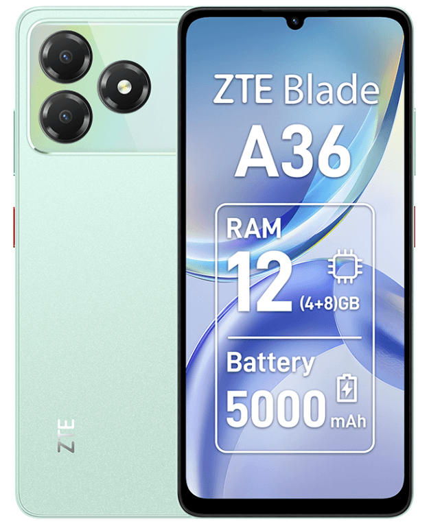 ZTE Blade A36 17,1 cm (6.75") SIM doble Android 15 4G USB Tipo C 4 GB 64 GB 5000 mAh Verde