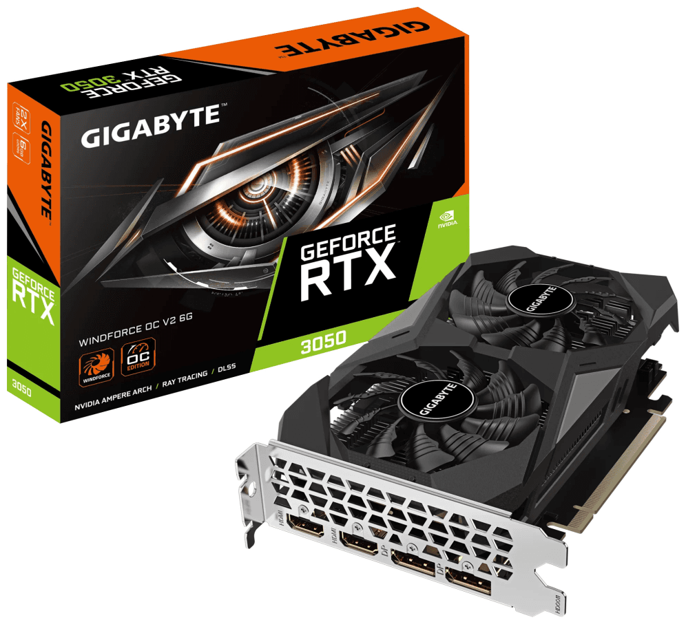 GIGABYTE GeForce RTX 3050 WINDFORCE OC V2 6G NVIDIA 6 GB GDDR6
