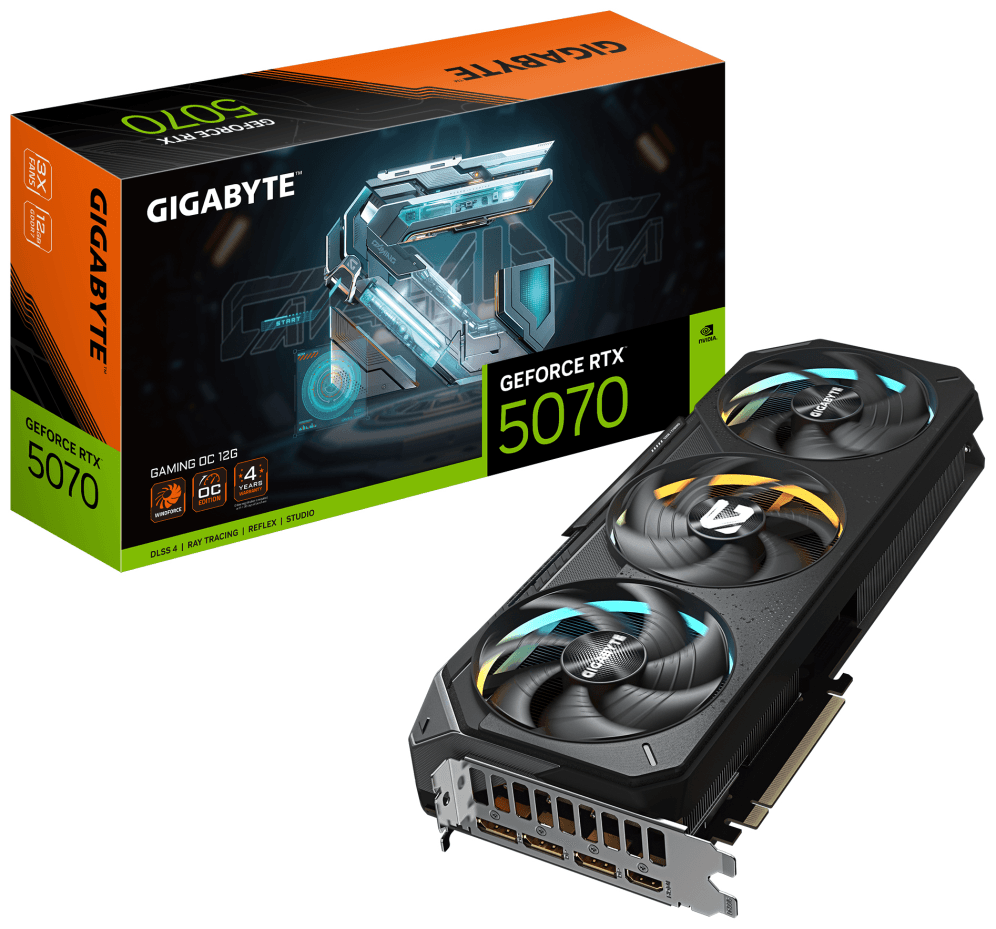 GIGABYTE GeForce RTX 5070 GAMING OC 12G Tarjeta Gráfica - 12GB GDDR7, 192 bits, PCI-E 5.0, 2625 MHz Core Clock, 3 x DP 2.1a, 1 x HDMI 2.1b, NVIDIA DLSS 4, GV-N5070GAMING OC-12GD