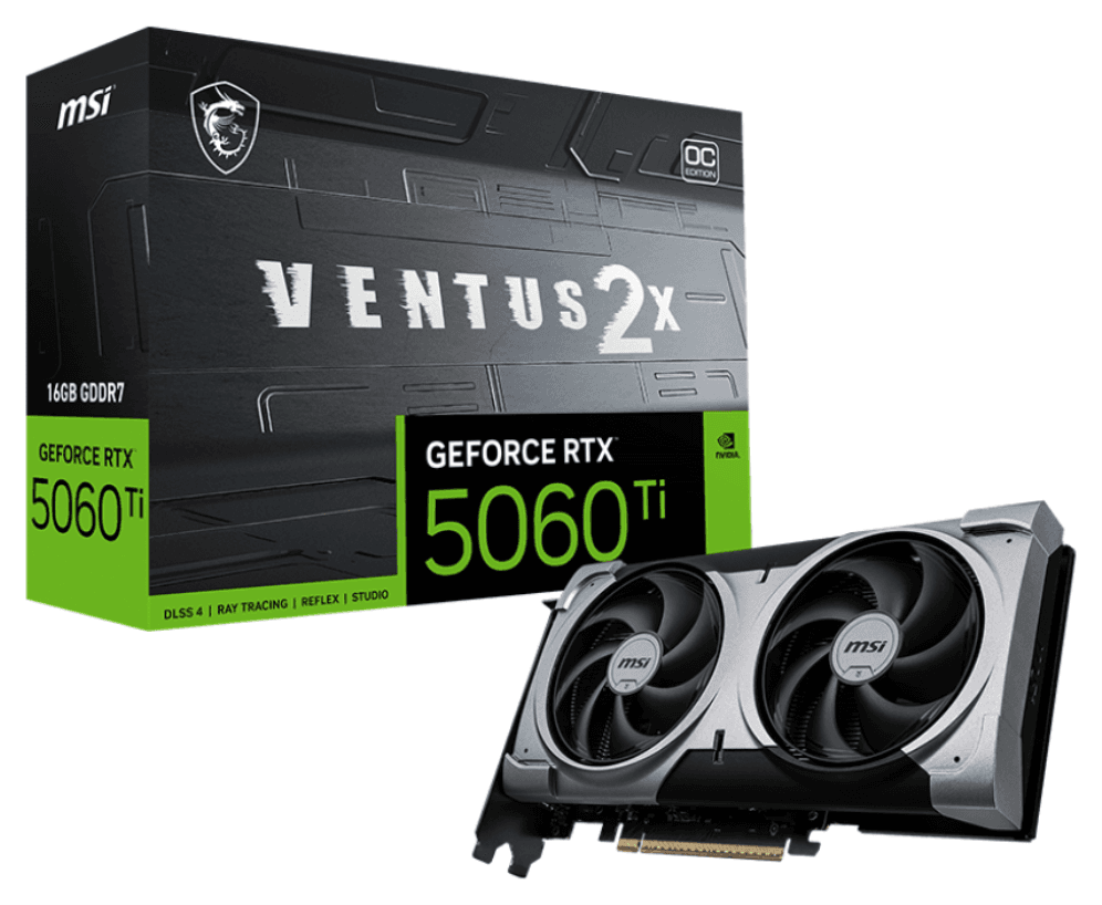 MSI VENTUS GeForce RTX 5060 TI 16G 2X OC PLUS NVIDIA 16 GB GDDR7