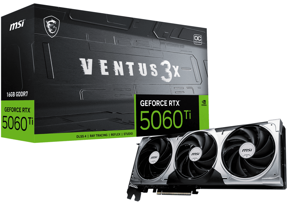 MSI VENTUS GeForce RTX 5060 TI 16G 3X OC NVIDIA 16 GB GDDR7