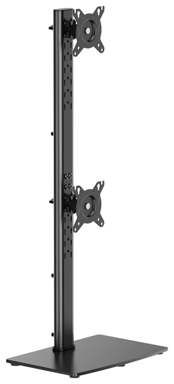 AISENS Soporte de Mesa Con Peana Eco Giratorio e Inclinable para 2 Monitor/TV 12kg de 17-34, Negro