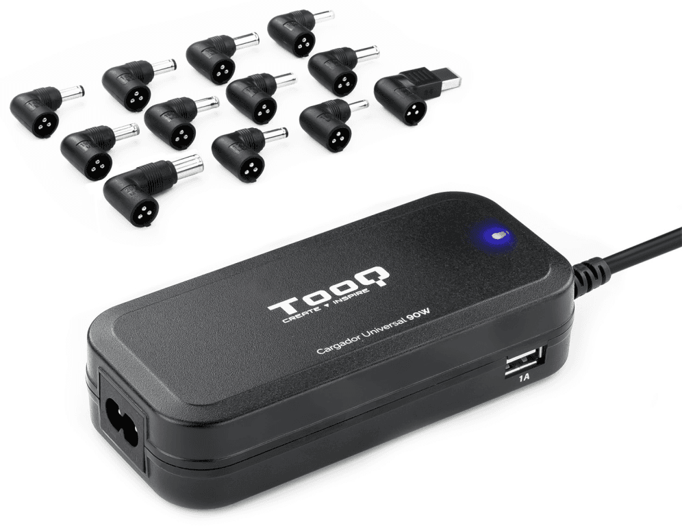 TooQ TQLC-90BS02AT adaptador e inversor de corriente Interior 90 W Negro
