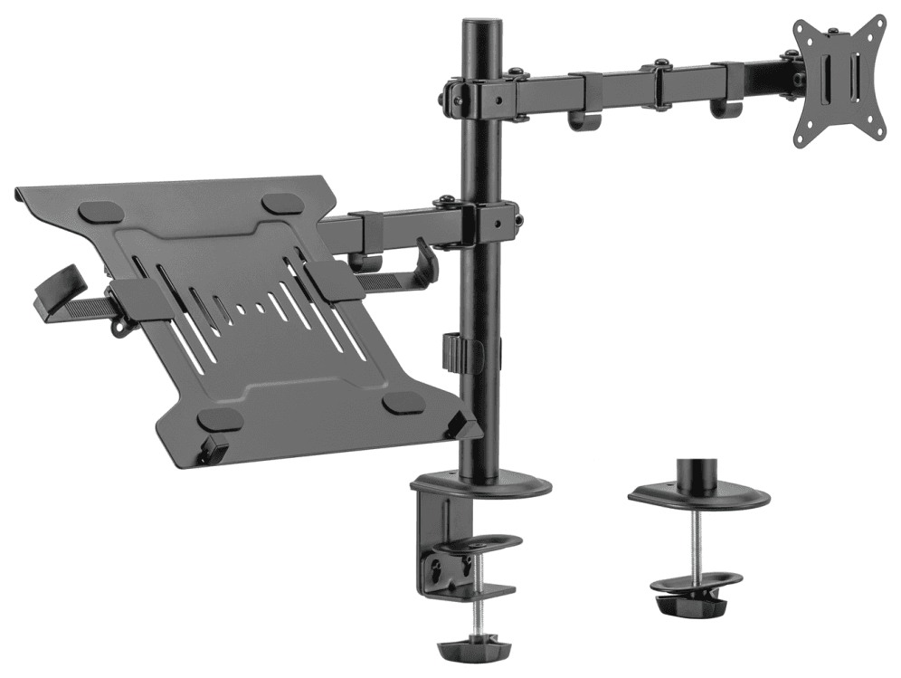 AISENS Soporte de Mesa Giratorio e Inclinable para Portatil y Monitor/TV 9Kg de 17-32, Negro