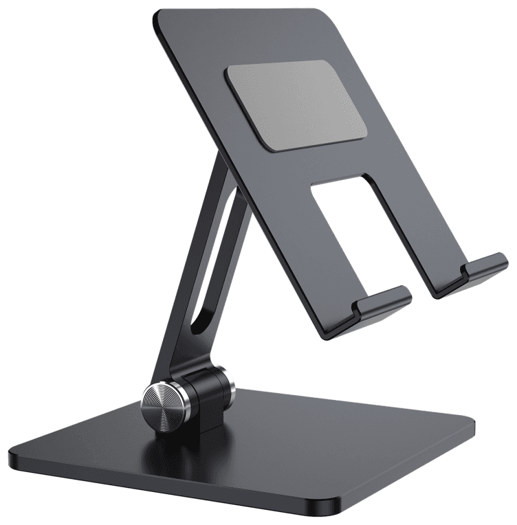 AISENS Soporte de Sobremesa Tamaño XXL Ajustable (2 Pivotes) para Movil / Tablet, Gris