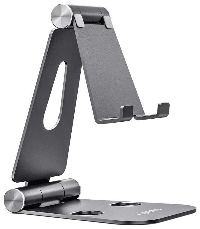 AISENS Soporte De Sobremesa Tamaño XL Ajustable (2 Pivotes) Para Movil / Tablet, Gris
