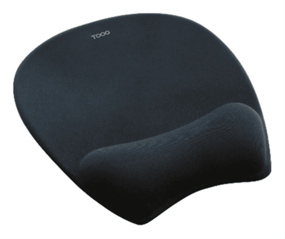 TooQ Alfombrilla para ratón ergonómica con reposamuñecas de Espuma Viscoelástica, Negro