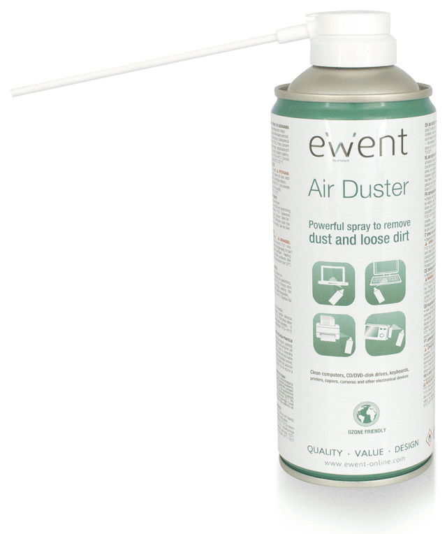 Ewent EW5601 kit de limpieza para computadora Lugares difíciles de alcanzar Limpiador de aire comprimido para limpieza de equipos 400 ml