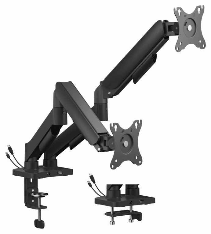 Gembird MA-DA2U-01 soporte para monitor 81,3 cm (32") Escritorio Negro
