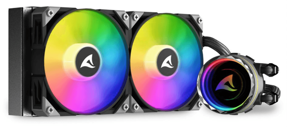 Sharkoon S80 RGB Carcasa del ordenador, Procesador Sistema de refrigeración líquida todo en uno 12 cm Negro 1 pieza(s)