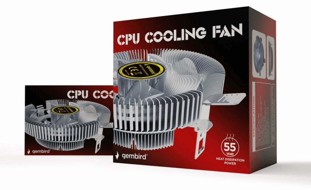 Gembird CPU-HURACAN-X40 sistema de refrigeración para ordenador Procesador Refrigerador de aire 9 cm Transparente