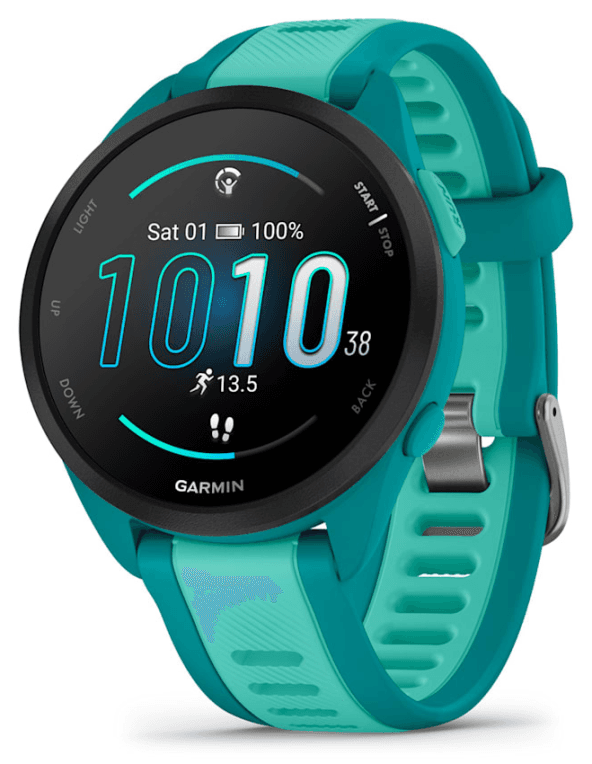 Garmin Forerunner 165 Music 3,05 cm (1.2") AMOLED 43 mm Digital 390 x 390 Pixeles Pantalla táctil Turquesa GPS (satélite)