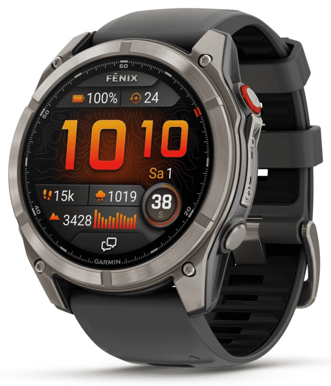 Garmin fenix 8 Pro 3,56 cm (1.4") AMOLED 51 mm Digital 454 x 454 Pixeles Pantalla táctil Grafito, Titanio Wifi GPS (satélite)