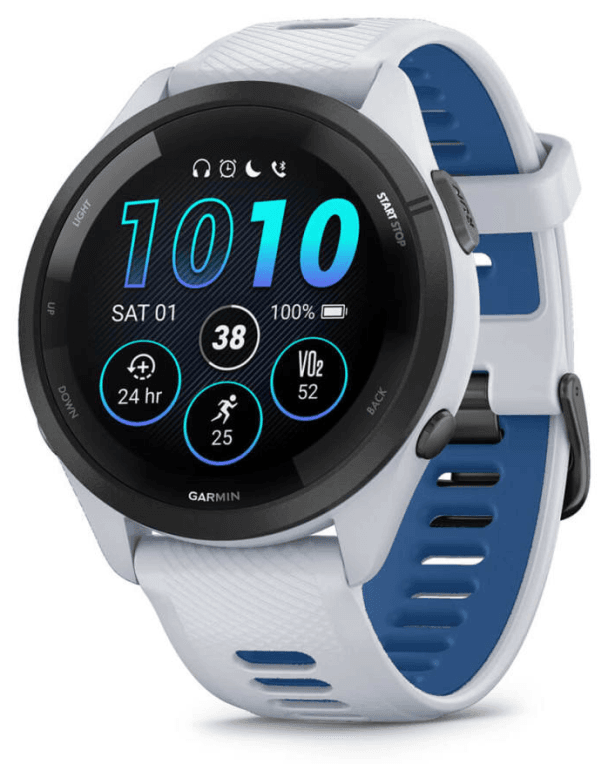 Garmin Forerunner 265 3,3 cm (1.3") AMOLED 46 mm Digital 416 x 416 Pixeles Pantalla táctil Negro, Blanco Wifi GPS (satélite)
