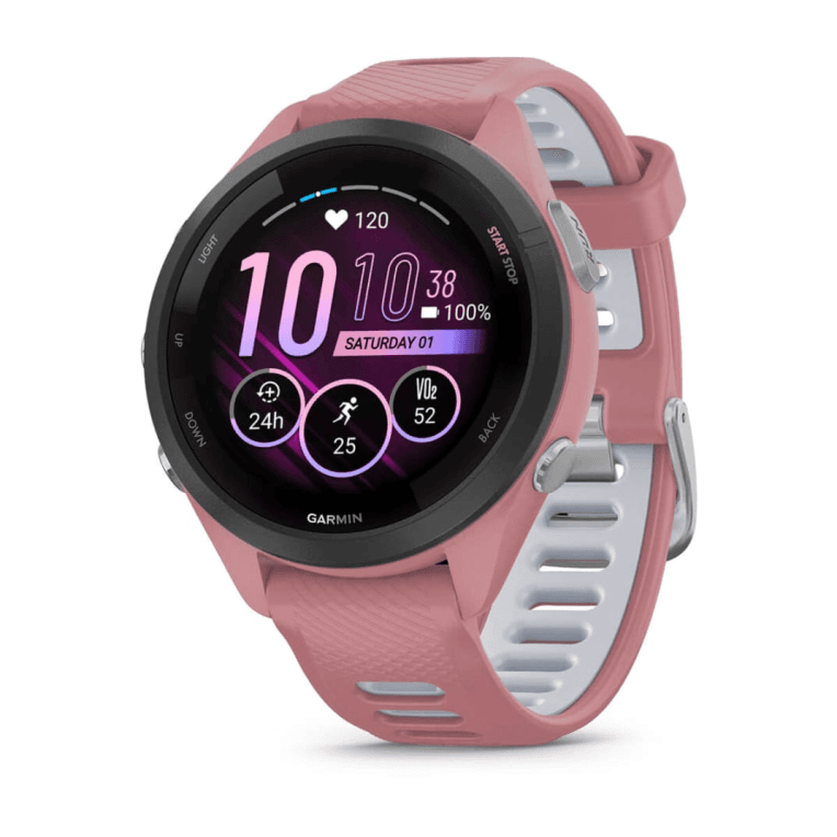 Garmin Forerunner 265S 2,79 cm (1.1") AMOLED 42 mm Digital 360 x 360 Pixeles Pantalla táctil Negro, Rosa Wifi GPS (satélite)