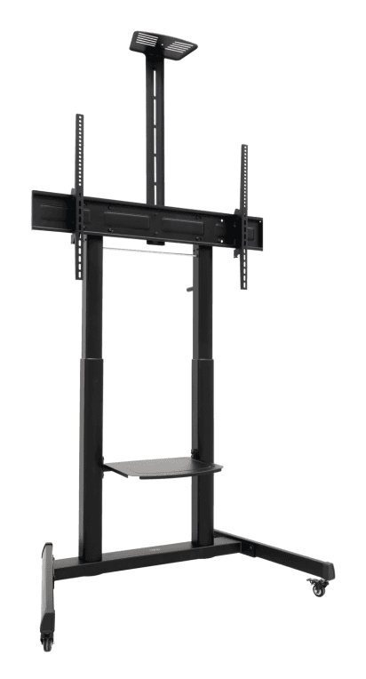 TooQ “AQUILES” Soporte de Suelo con Ruedas con Regulación de Altura para Pantallas 60"-100", Negro