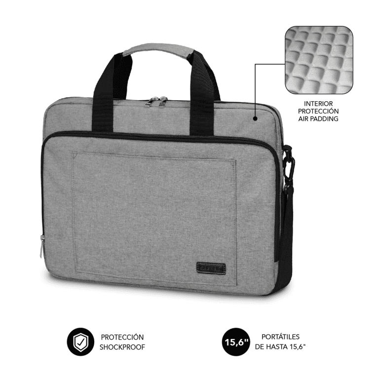 SUBBLIM Maletín Ordenador Air Padding Laptop bag 15,6" Grey