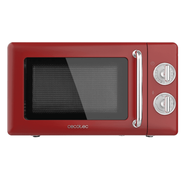 Cecotec 01710 microondas Encimera Microondas con grill 20 L 700 W Rojo, Acero inoxidable